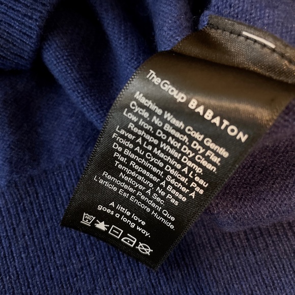 💝 Aritzia The Group By Babaton Luxe Cashmere Sweater Blue XXS - Picture 5 of 6